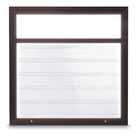 United Visual Products Corkboard, Triple Door, Radius Frame, 72x48", Bronze/Black Rubber UV70055-BRONZE-RUBBER